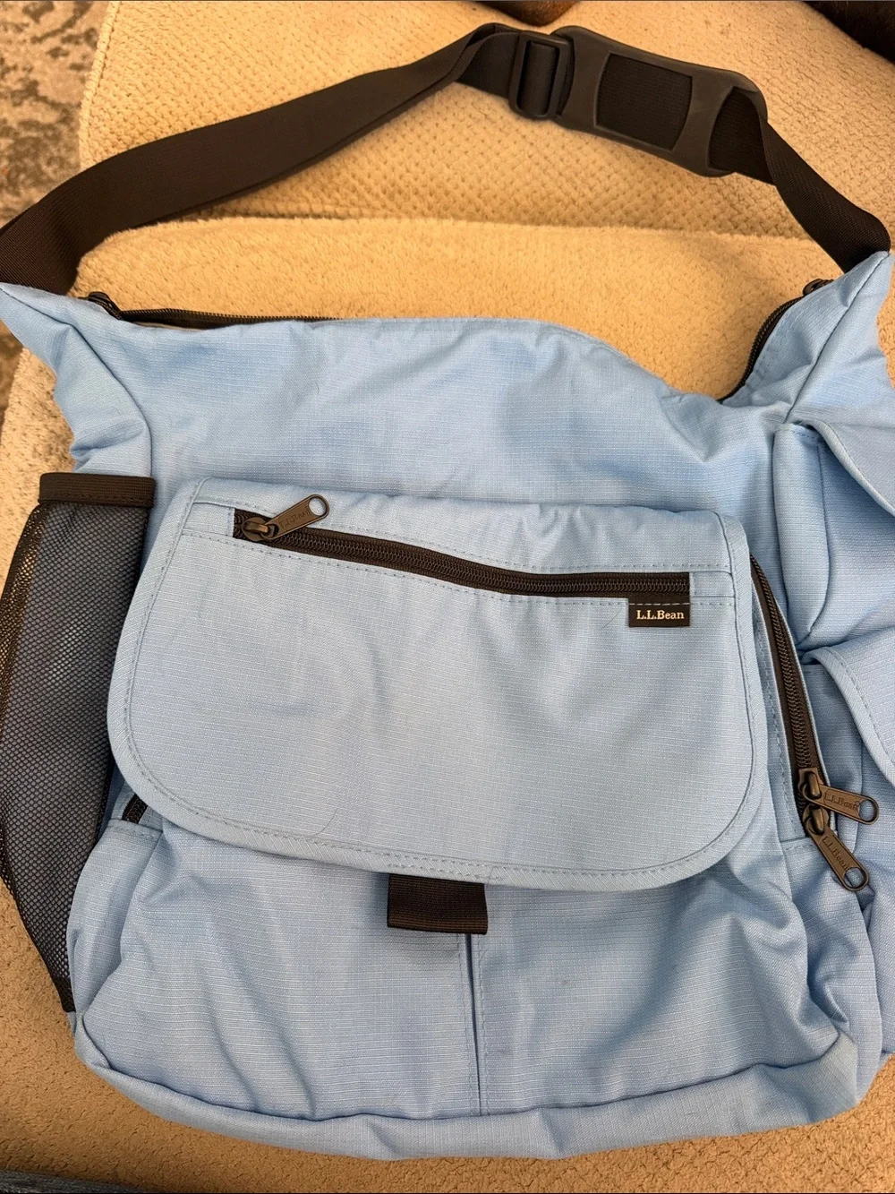 L.L. Bean Light Blue Men's Messenger Shoulder Bag